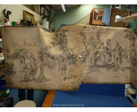 A large tapestry wall Hanging of a classical scene 98'' x 38''.