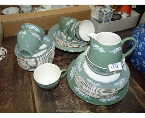 A part Teaset of Lord Nelson china including six cups, twelve saucers, sugar bowl and milk jug, twelve tea plates, fruit bowl