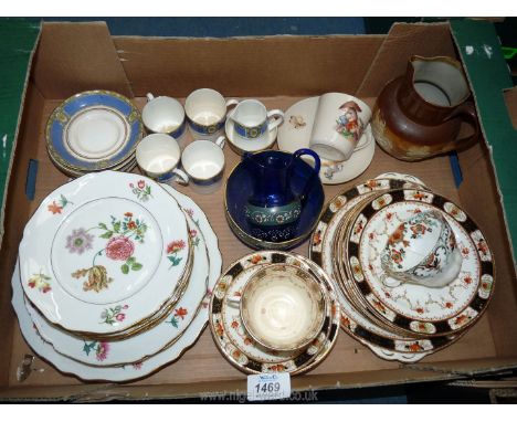 A quantity of china including Lourioux porcelain floral plates, a/f, Polish nursery cup and saucers, Royal Doulton jug, a/f e