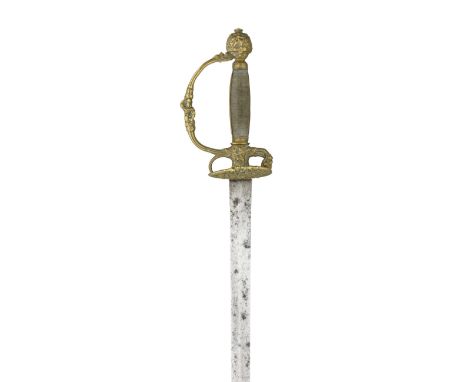 THREE GERMAN SMALL-SWORDS, MID-18TH CENTURY the first with associated tapering blade of flattened-diamond section, brass hilt