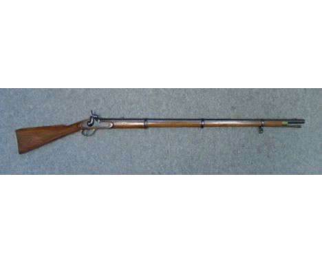 A .700 CALIBRE PERCUSSION MUSKET FOR INDIAN SERVICE REGULATION TYPE, DATED 1863 AND A COPY OF A FLINTLOCK SEA SERVICE PISTOL 
