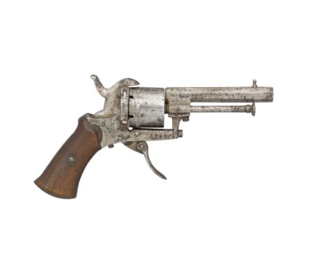 A 4MM BELGIAN SMALL SIX-SHOT PIN-FIRE REVOLVER, LIÈGE PROOF, NO. 2994, MID-19TH CENTURY  with octagonal sighted barrel, numbe