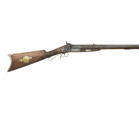 AN AMERICAN COMBINED 16 BORE GUN AND .36 CALIBRE RIFLE, MID-19TH CENTURY with rebrowned sighted barrels formed with a long br