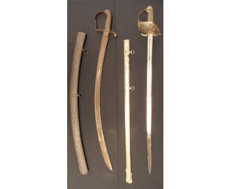 A 1796 PATTERN LIGHT CAVALRY TROOPER'S SWORD AND A VICTORIAN 1897 PATTERN INFANTRY OFFICER'S SWORD BY WILKINSON, NO. 21240 FO