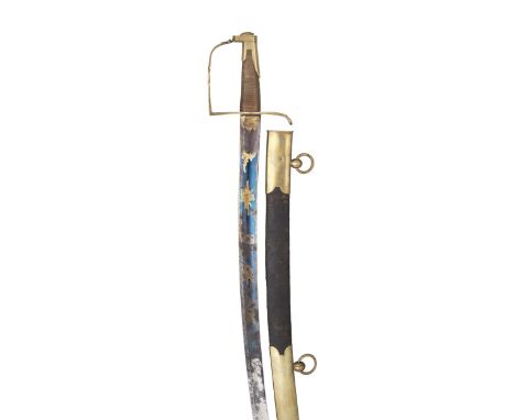 A COMPOSITE FRENCH INFANTRY SABRE, FIRST QUARTER OF THE 19TH CENTURY AND LATER with curved blade double-edged towards the poi