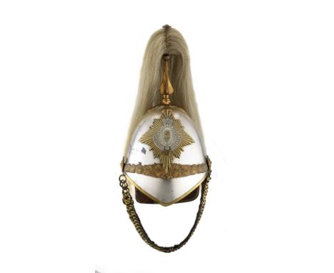 A HELMET FOR THE 2ND COUNTY OF LONDON IMPERIAL YEOMANRY, CIRCA 1908-14 with white metal skull (some scratches, slightly tarni
