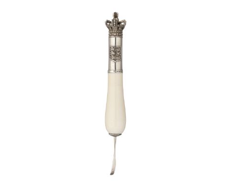 ˜THE SILVER AND IVORY-MOUNTED TIPSTAFF FOR THE TOWN OF HASTINGS, LONDON, 1906, PRESENTED BY THE TOWN TO HRH THE PRINCE OF WAL