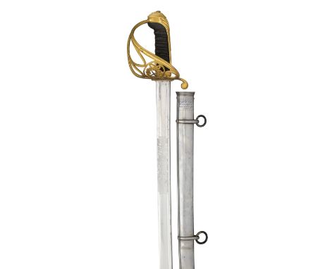 A BRITISH STAFF OFFICER'S SWORD BASED ON THE 1822 PATTERN BRITISH INFANTRY OFFICER'S SWORD, CIRCA 1837-45 with pipe-backed bl