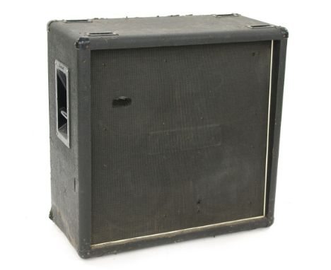 Modified Marshall 4 x 12 straight guitar amplifier speaker cabinet, enclosing four Celestion green back speakers with customi