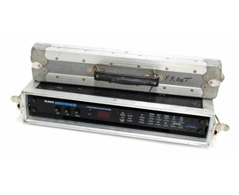Alesis Midiverb III rack unit with power supply and manual within a heavy duty flight case