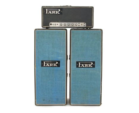 Pete Overend Watts (Mott the Hoople) - Park 75 guitar amplifier head, circa 1970, ser. no. A1013; together with a pair of Par