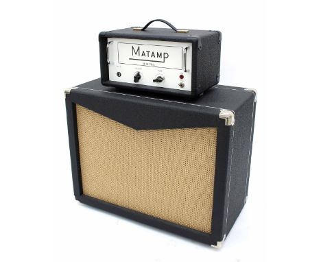 2014 Matamp Minimat Pro guitar amplifier head; together with a Matamp 1 x 12 speaker cabinet with Celestion G12 green back sp