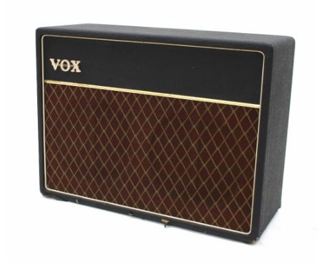 Vox 2 x 12 guitar amplifier speaker cabinet, fitted with a pair of old Vox blue speakers