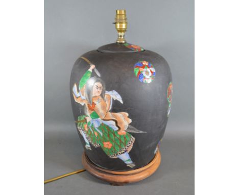 An Imari large table lamp,44cms tall 