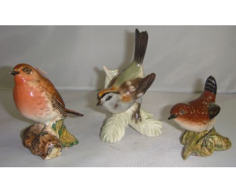 Beswick Wren & Robin & Goebel Firecrest