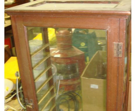 Early 20th century glazed and mahogany multi shelf specimen cabinet 