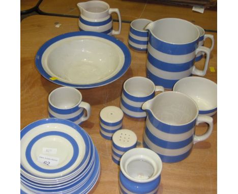 Assorted vintage and later T G Green and other blue and white pottery