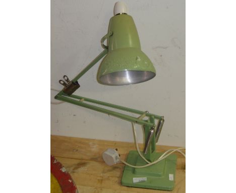 Vintage Herbert Terry angle poise lamp in lime green