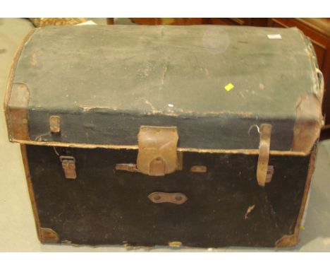 Vintage dome topped steamer trunk