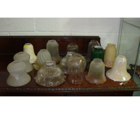 Large assortment of 19th century and later lamp shades