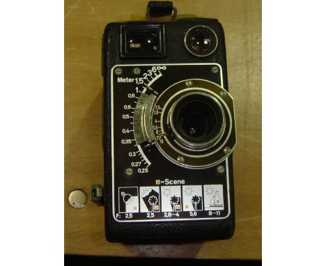 Vintage Siemens cine camera in leather case