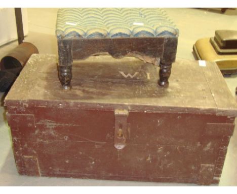 Ammunition box and ebonized stool
