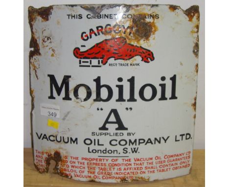 Vintage enamel sign Mobil Oil A 31 cms x 31 cms