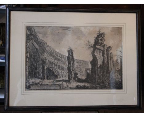 Giovanni Battista Piranesi 1720 - 1778"The Roman Colosseum" Circa 1766A framed 18th century  Etching of the interior .Entitle