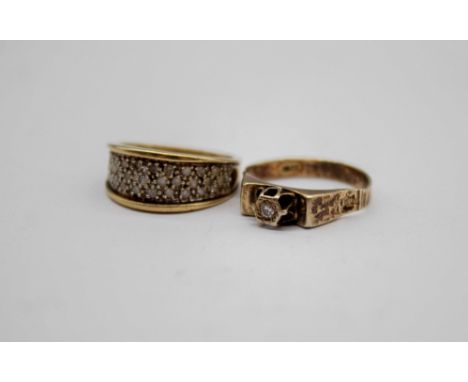Two Diamond Rings.  To include an 18ct Gold approx. 0.05ct Solitaire Round Brilliant Cut Diamond Ring (Shank split) and a 9ct