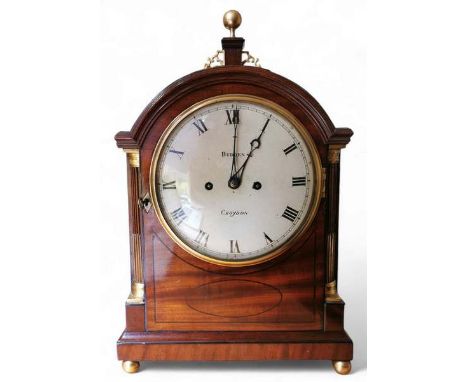 A Mahogany Cased Regency Period 8 Day Bracket Clock By William Budgen Of Croyden. 31cm wide, 49cm high and 16cm deep. The mah