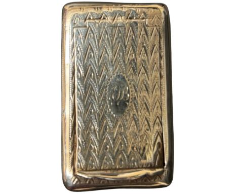 A George III curved rectangular snuff box, gilt interior, maker John Shaw, Birmingham 1811, 36.8g, 5.2cm long