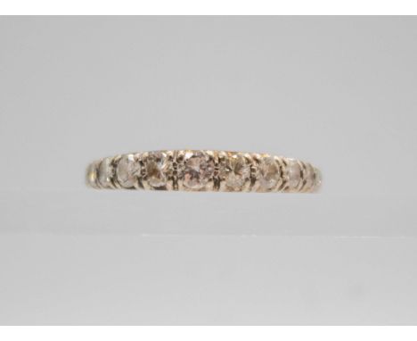 Unmarked White Metal Approx. 0.50ct Total Diamond Half Eternity Ring  The ring consists of fifteen Round Brilliant Diamonds t