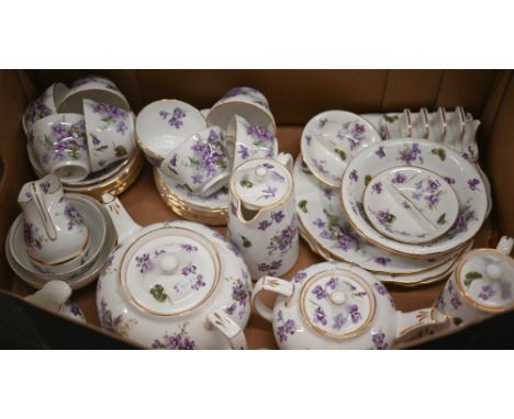 Hammersely china tea service for eight including two tea pots, coffee pot, milk and sugar pairs, hot water jug, four sandwich