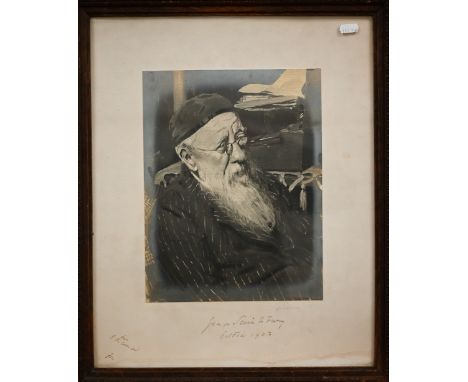 Photographic silver gelatin print of George Edward Bateman Saintsbury, by Paul Laib after William Nicholson, signed and dated