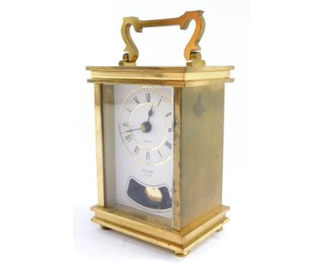 A heavy gilt brass Metamec quartz carriage clock, 13cm high.