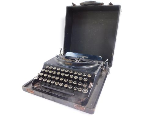 A Remington portable typewriter, cased.