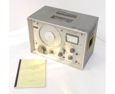 A Marconi Instruments wide range R-C oscillator, model TF1370A, military issue c1968, serial number 56127/018, with operating