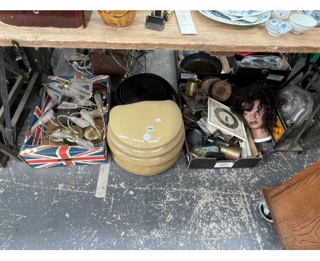 Wall lights, an electric fire, clocks, an iron magazine rack, a barograph and miscellanea