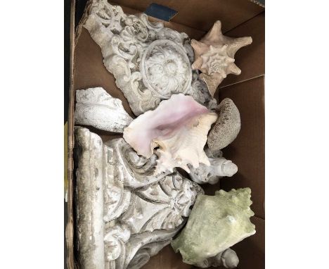 A collection of sea shells and architectural elementsProv. Consigned from Chipping Norton Manor
