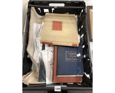 Ephemera. A large collection of vintage and other world maps, atlas books, ordnance touring maps and rolled maps.