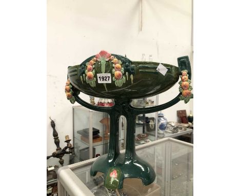 An Eichwald green ground two handled standing bowl