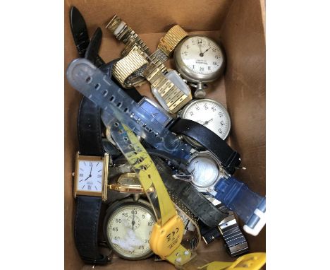 A collection of pocket watches and wrist watches to include Westclox, Seiko, Limit, Citizen, Casio Baby G, and others. 