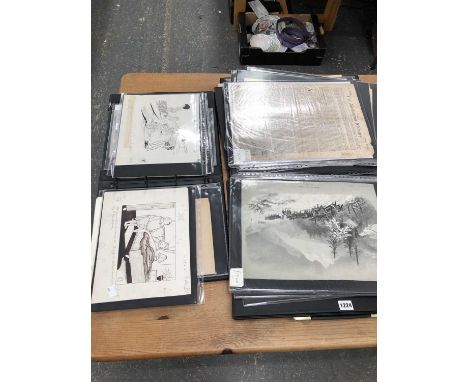 A good collective lot of vintage prints and posters, including oriental propaganda posters, Superboy cartoon comic no. 63, Bl