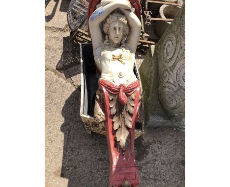 A fibregalss figurehead form corbel and a painted wooded conservatory planter.Prov. Consigned from Chipping Norton Manor