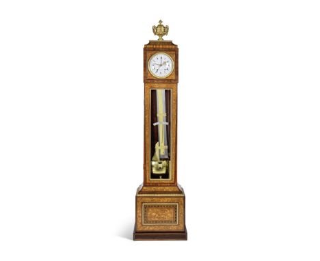 Exceptionnel Régulateur de Berthoud à sonnerie, seconde centrale, équation du temps et calendrier annuel, en marqueterie de b