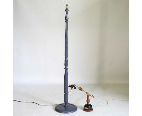 A vintage style table lamp, together with a standard lamp, 151cm high (2)