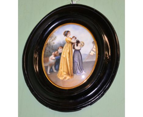 An oval portrait on ivory (framed), circa 1900