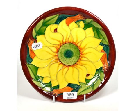 A modern Moorcroft 'Inca' pattern plate,1994
