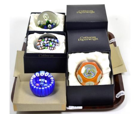Six Caithness paperweights, each boxed 