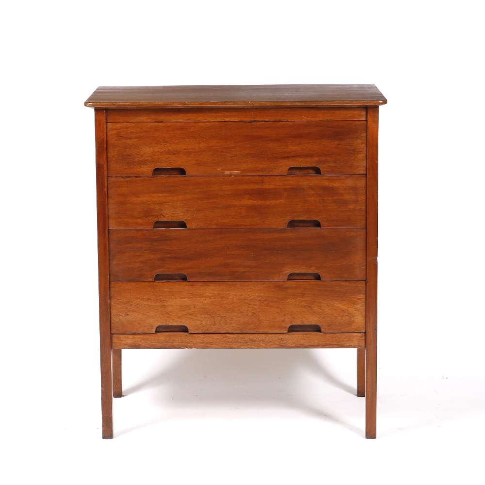 Gordon Russell Mahogany chest of drawers fitted four drawers and on